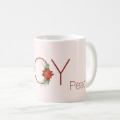 Mug Amour Joie paix Noël poinsettia (Devant droit)