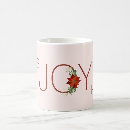 Mug Amour Joie paix Noël poinsettia (Centre)