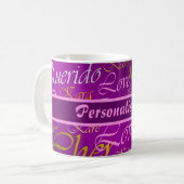 Mug Amour,liebe,kara,cher,käre,querido,texte,rose,fest (Devant gauche)