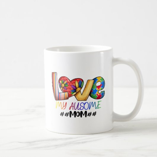 Mug Amour Maman Sensibilisation sur l'autisme pour les (Droite)