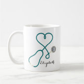 Mug Amour Médical, coeur de stéthoscope (Gauche)