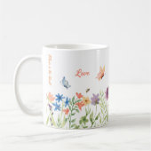 Mug Amour Meilleure Maman Peint Fleurs de printemps Pa (Gauche)