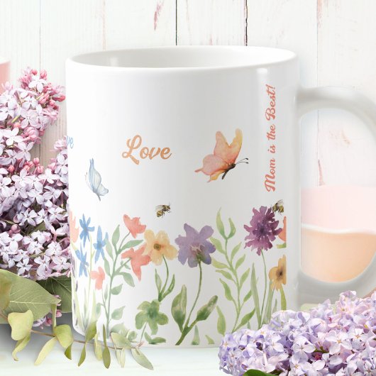 Mug Amour Meilleure Maman Peint Fleurs de printemps Pa