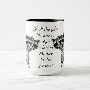 Mug Amour Mère Citation Amusant Famille Raccoon