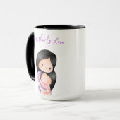 Mug Amour-mère mère mère mère et fille enlacée (Devant gauche)