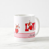 Mug Amour mignon personnalisé de homard d'écrevisses (Devant droit)