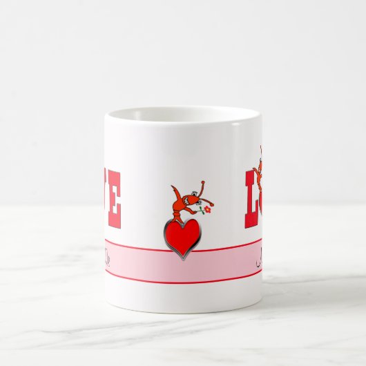 Mug Amour mignon personnalisé de homard d'écrevisses (Centre)