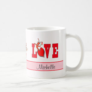 Mug Amour mignon personnalisé de homard d'écrevisses