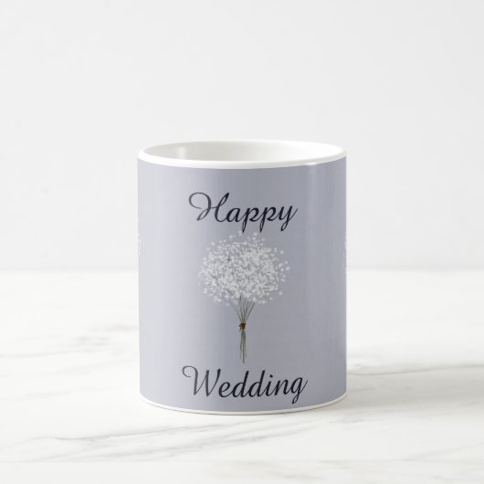 Mug Amour Minimaliste Joyeux Bouquet Mariage (Centre)