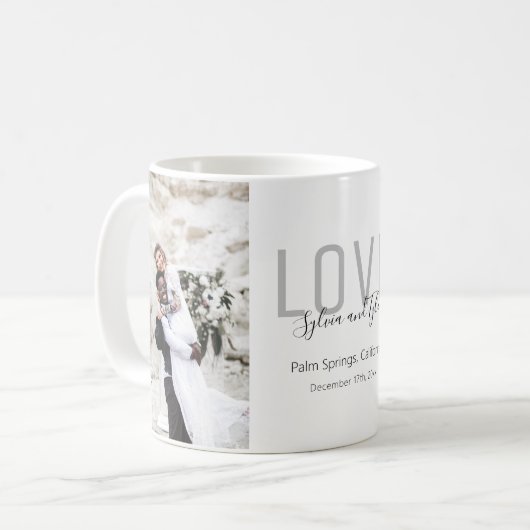 Mug Amour minimaliste photo mariage Faveur (Devant gauche)