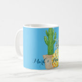 Mug Amour moderne Ananas bleu et oreiller à lancer Cac (Devant gauche)