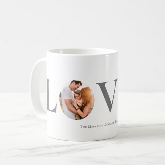 Mug Amour Moderne Aquarelle Coeurs Valentines Jour Pho (Devant gauche)