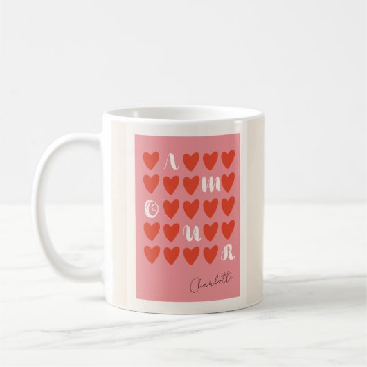 Mug Amour moderne Coeur Saint Valentin Cadeaux mignons (Gauche)
