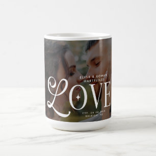 Mug Amour Moderne Monogramme de Mariage Personnalisé p