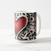 Mug Amour moderne Red Heart Lace (Devant droit)