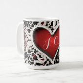 Mug Amour moderne Red Heart Lace (Devant gauche)