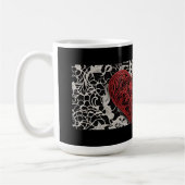 Mug Amour moderne rouge et noir dentelle (Gauche)
