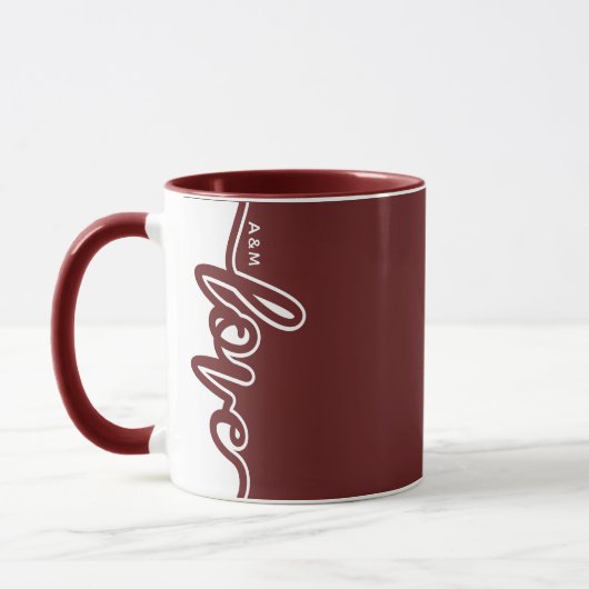 Mug Amour moderne Saint Valentin photos personnalisées (Gauche)
