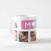 Mug AMOUR MOM | GIRL PINK & GARY BLUE Multi 7 Photo (Devant gauche)