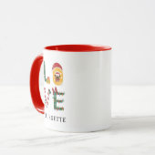 Mug Amour Noël personnalisé Vacances Chiot mignon (Devant gauche)