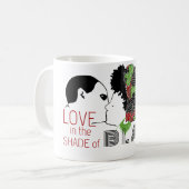 Mug AMOUR NOIR en VERT & ROUGE (Devant gauche)