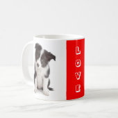 Mug Amour noir et blanc Frontière Collie Chien Chien C (Devant gauche)