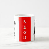 Mug Amour noir et blanc Frontière Collie Chien Chien C (Centre)