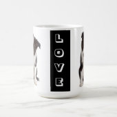 Mug Amour noir et blanc Frontière Collie Chien Chien C (Centre)