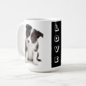 Mug Amour noir et blanc Frontière Collie Chien Chien C (Devant gauche)