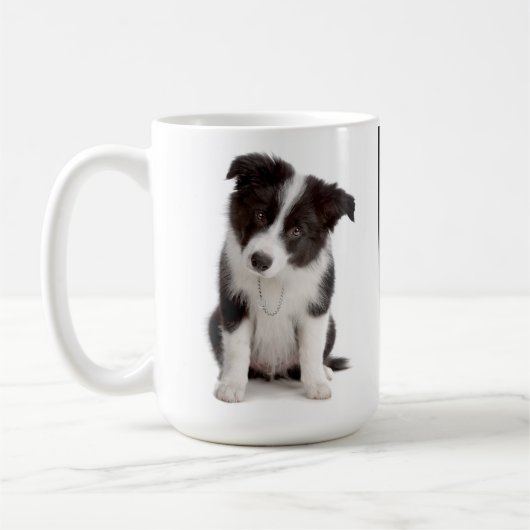 Mug Amour noir et blanc Frontière Collie Chien Chien C (Gauche)