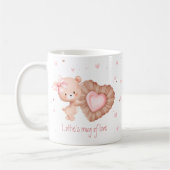 Mug Amour Ourson Mignon Cookie Rose Saint Valentin (Gauche)
