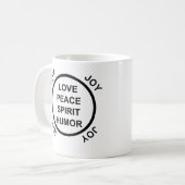 Mug Amour, paix, esprit, humour, joie - choix des (Devant gauche)