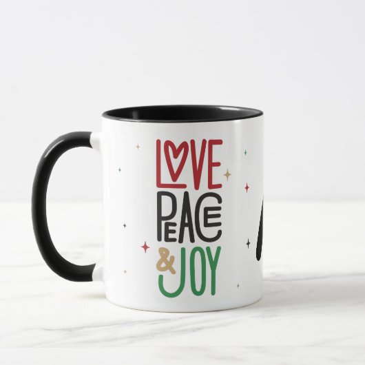 Mug Amour, paix et joie | Initiale (Gauche)