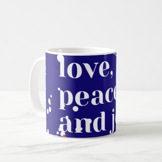 Mug Amour, Paix, Joie (Devant gauche)