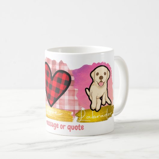 Mug Amour Paix Labrador Retriever Saint Valentin Chien (Devant droit)