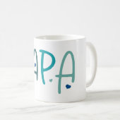 Mug Amour Papa Grand-Père Coeurs typographiques (Devant droit)