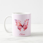 Mug Amour papillon | Feminine | Nom personnalisé (Gauche)