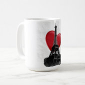 Mug Amour Paris Coeur Rouge Tour Eiffel (Devant gauche)