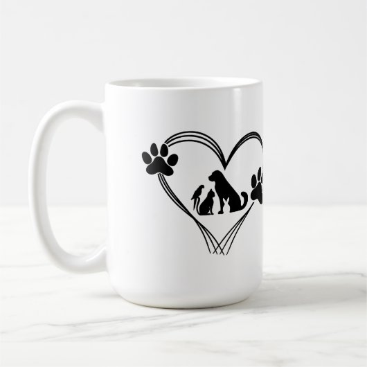 Mug Amour Pattes d'animaux de compagnie (Gauche)