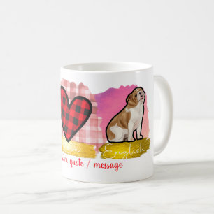 Mug Amour Peace Bulldog Amoureux des chiens de la Sain