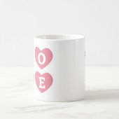 Mug Amour Personnalisé Avec Noms de Coeurs (Centre)