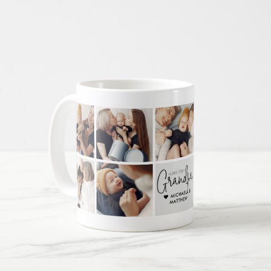 Mug Amour Personnalisé Moderne - Grandpa 9-Photo (Devant gauche)