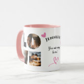 Mug Amour personnalisé photo Collage Saint Valentin (Devant gauche)