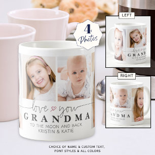 Mug AMOUR PERSONNALISÉ VOUS GRANDMA 4 Script photo gri