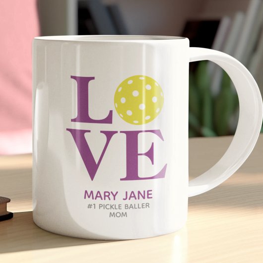 Mug Amour personnel tendance Raspberry Purple Pickleba