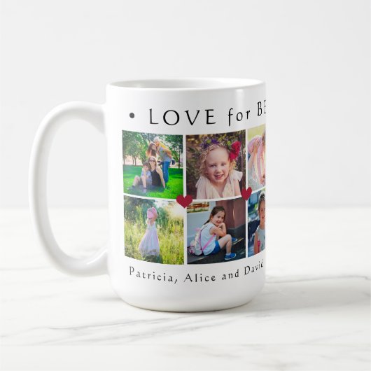 Mug Amour pour grand-mère multi photo simple coeur mig (Gauche)