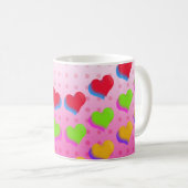 Mug Amour Rétro Love Rose Hearts Motif (Devant droit)