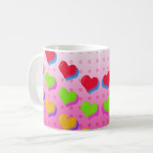 Mug Amour Rétro Love Rose Hearts Motif (Devant gauche)