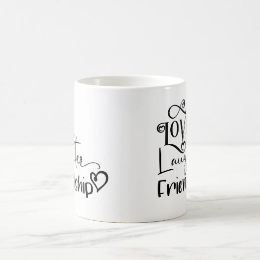 Mug Amour Rire Amitié Dire Typographie (Centre)