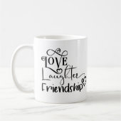 Mug Amour Rire Amitié Dire Typographie (Gauche)